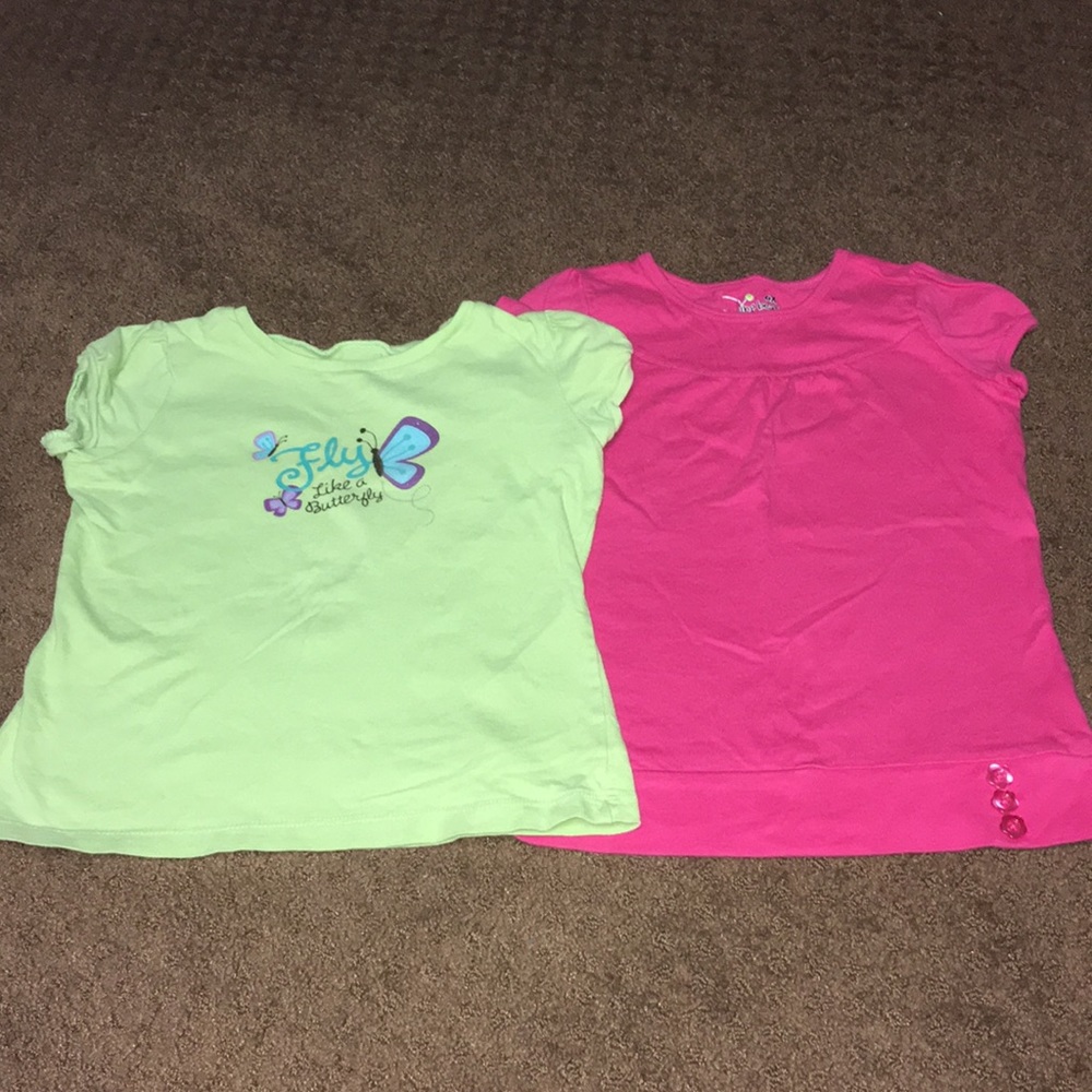 Short sleeve shirts- 2 Girls Sz 6X Jumping Beans EUC